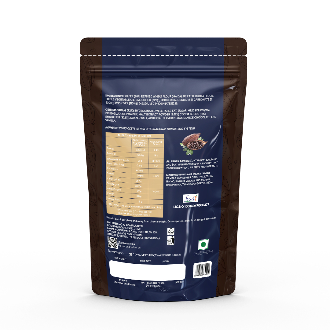 Quattro Wafer Cubes - Chocolate- 150gm - Image 2