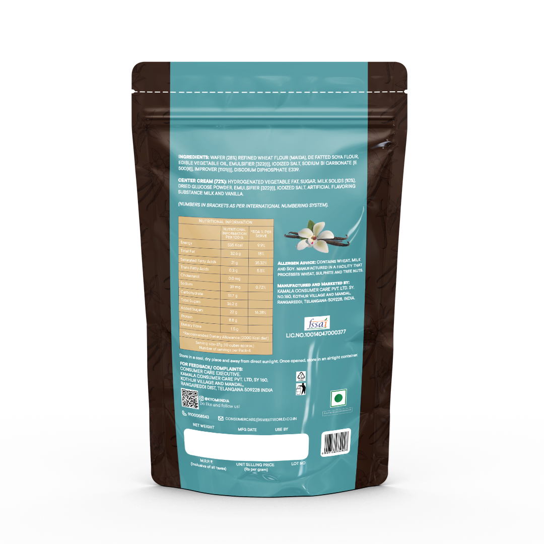 Quattro Wafer Cubes - Vanilla - 150gm - Image 2